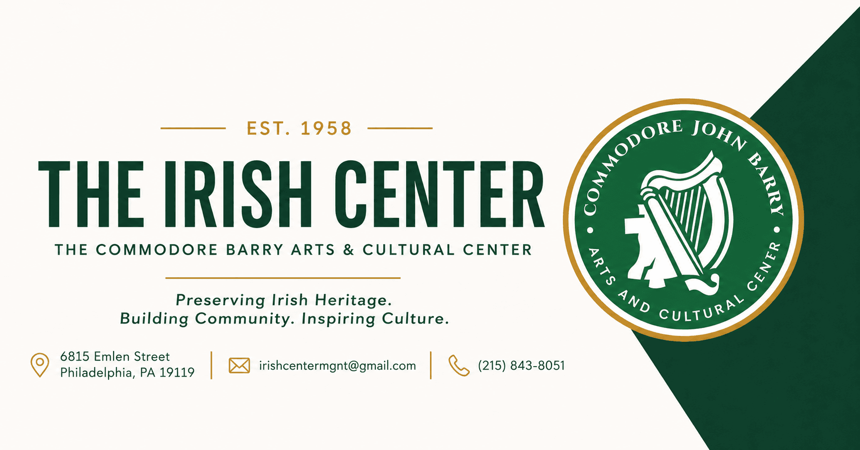 The Irish Center official banner artwork